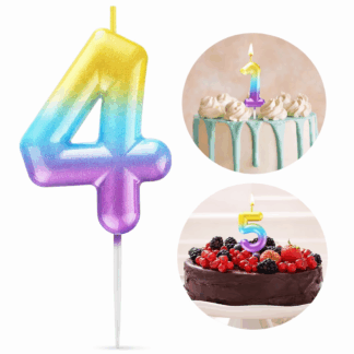 Rainbow Number Birthday Candle